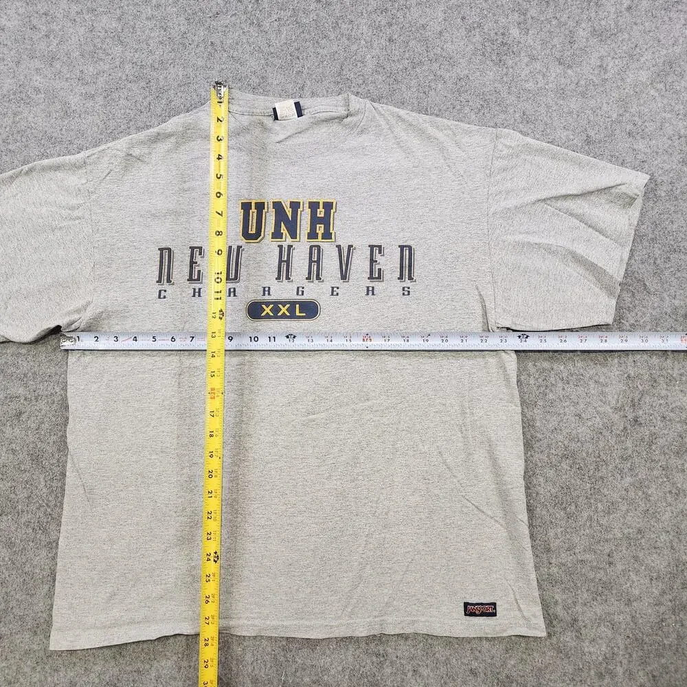 Vintage UNH New Haven Chargers T Shirt Mens XL Gray JanSport USA College 90s Tee